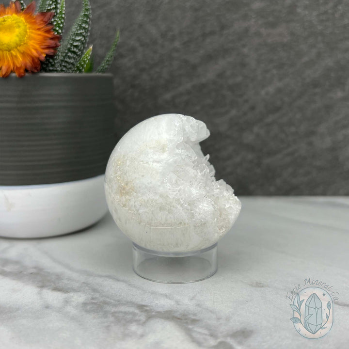 51mm White Druzy Quartz Crystal Cluster Sphere