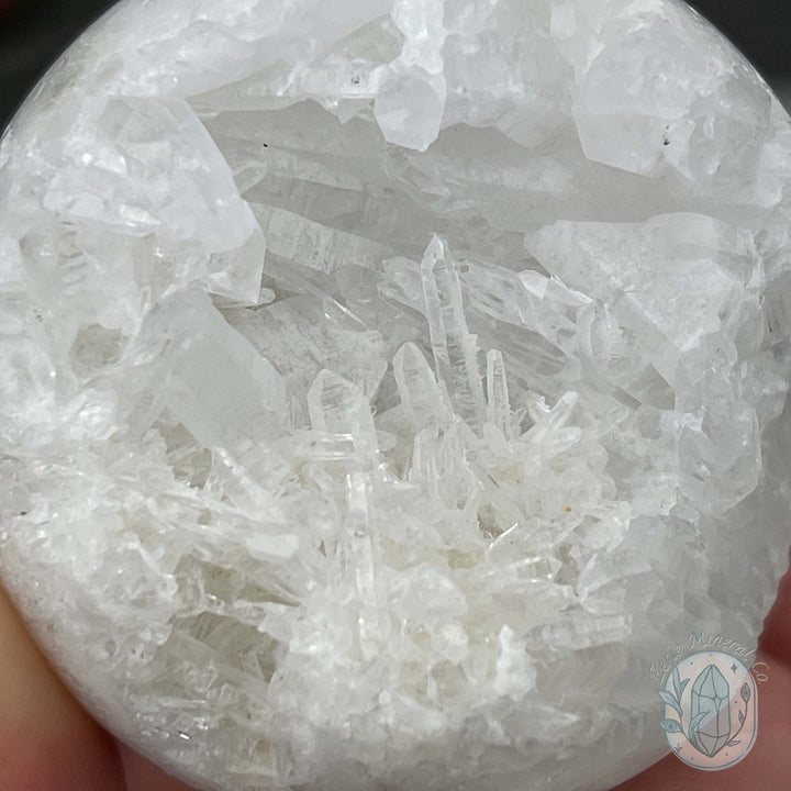 51mm White Druzy Quartz Crystal Cluster Sphere