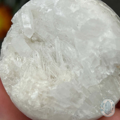 51mm White Druzy Quartz Crystal Cluster Sphere