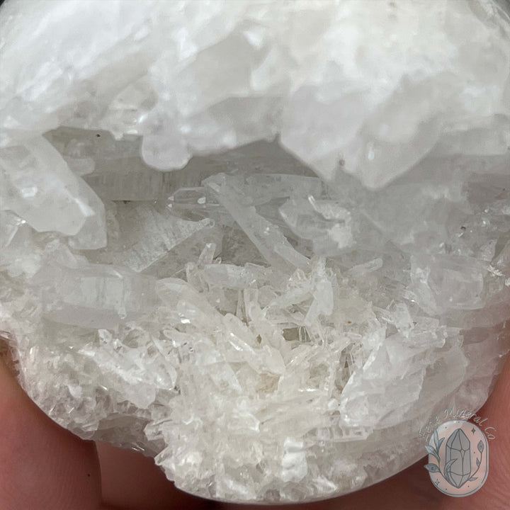 51mm White Druzy Quartz Crystal Cluster Sphere