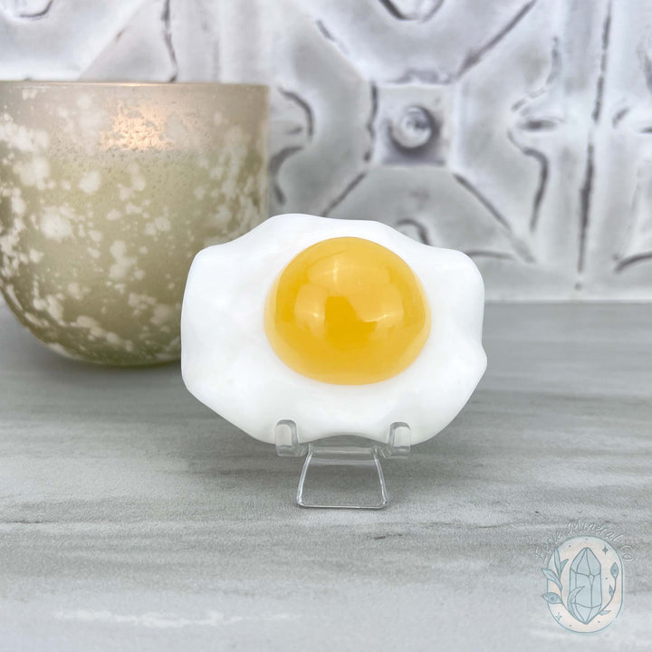 Yellow and White Jade Fried Egg Carving