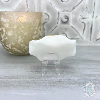 Yellow and White Jade Fried Egg Carving