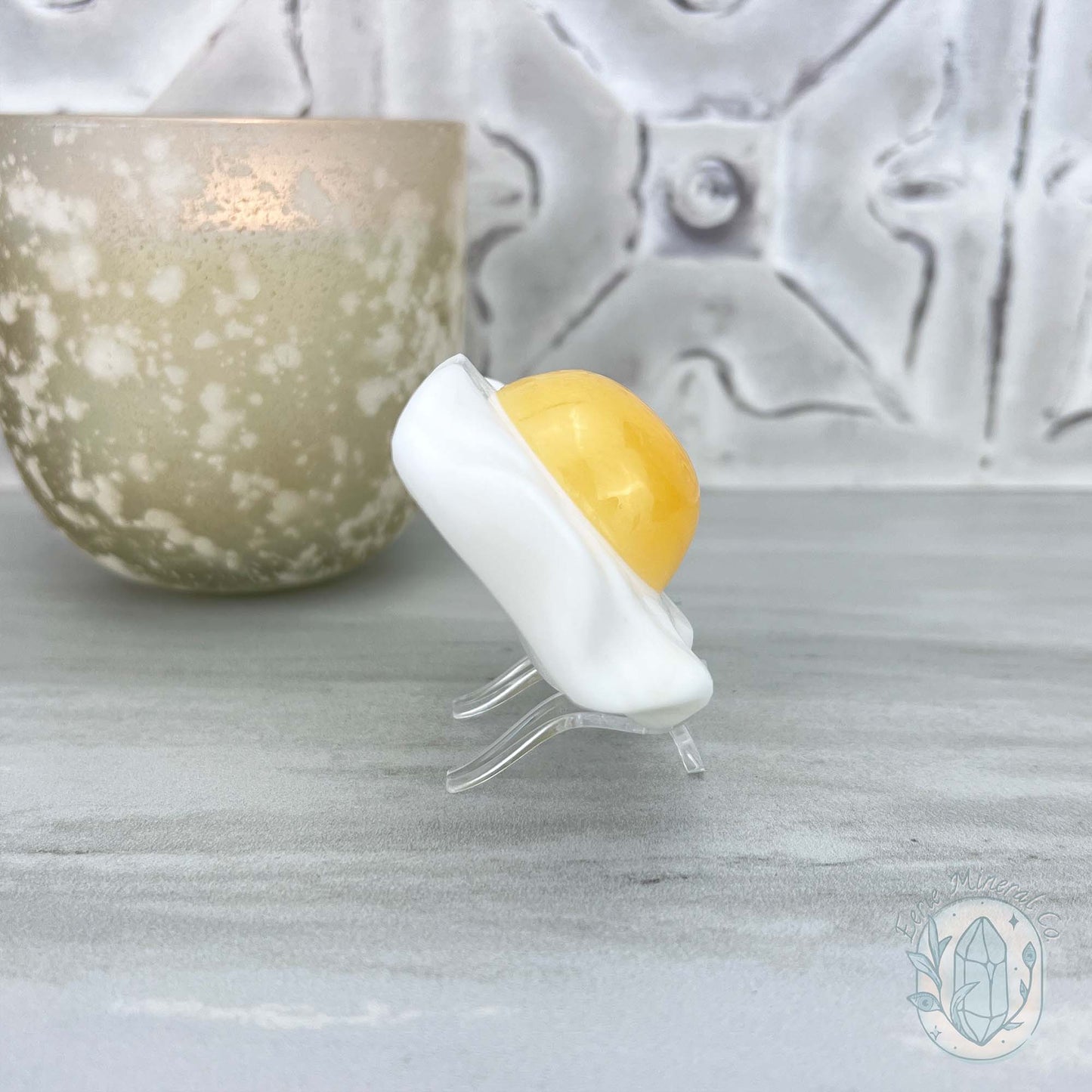 Yellow and White Jade Fried Egg Carving