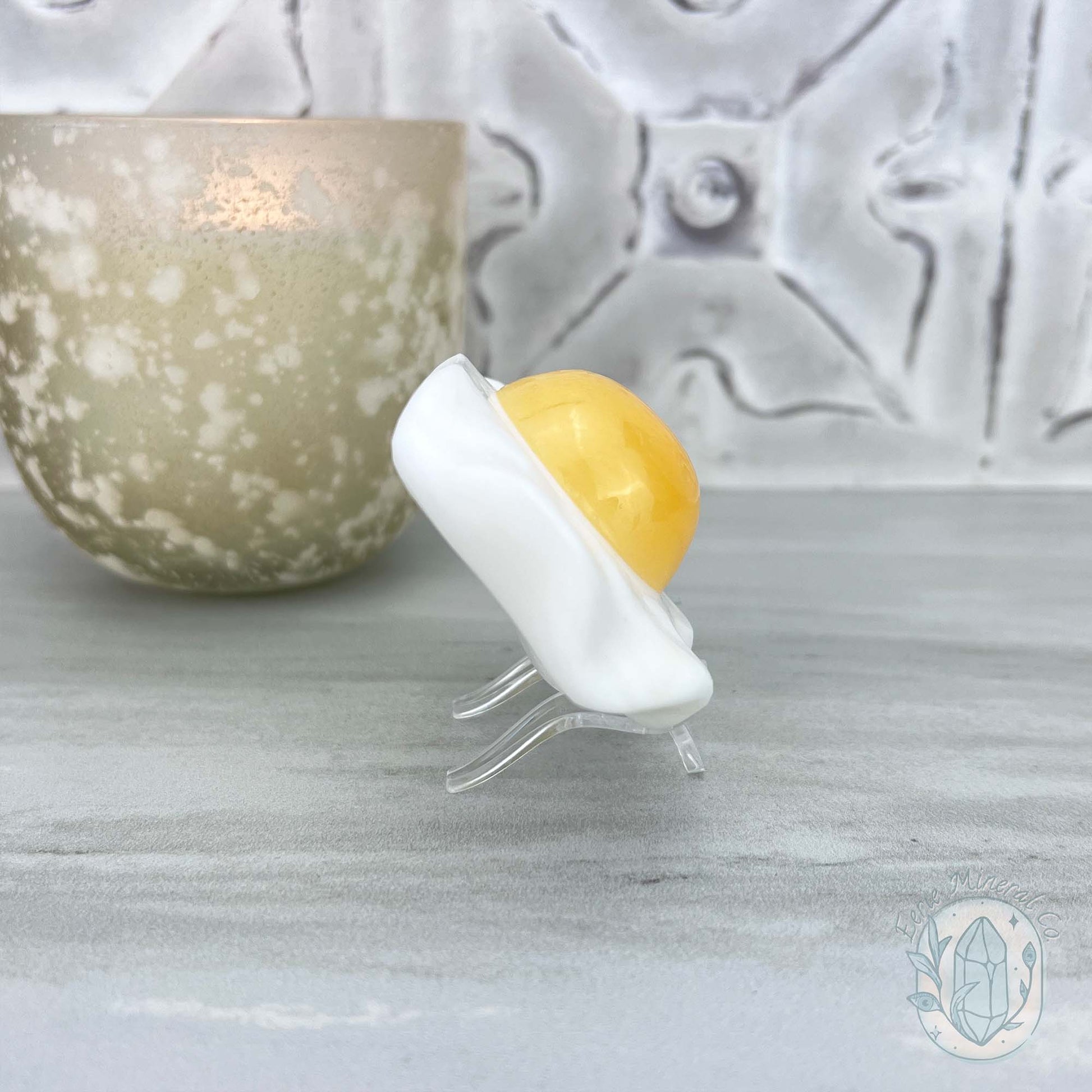 Yellow and White Jade Fried Egg Carving