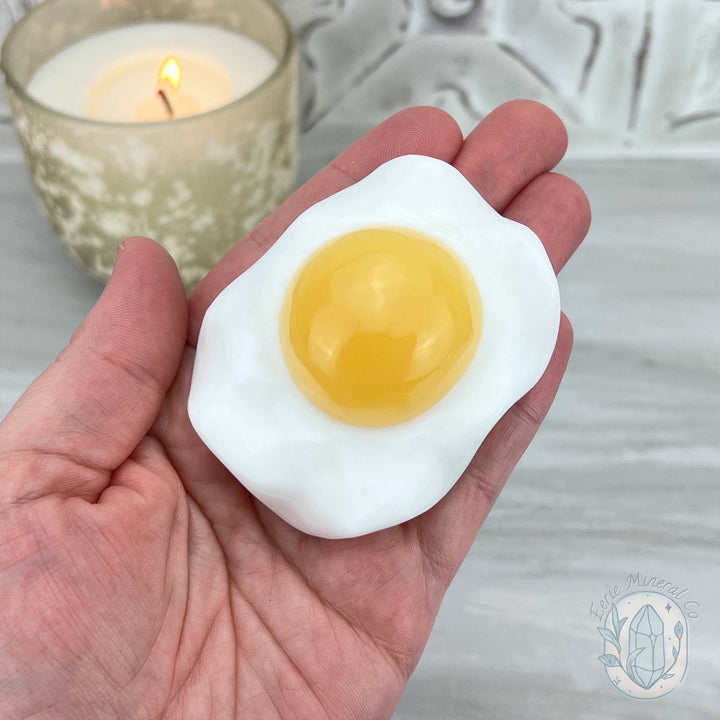 Yellow and White Jade Fried Egg Carving