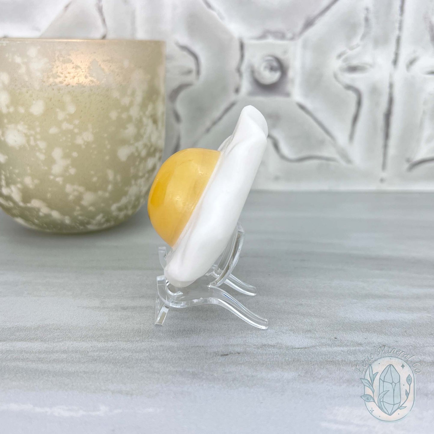 Yellow and White Jade Fried Egg Carving