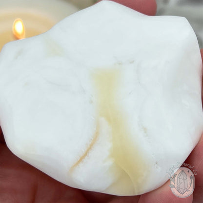 Yellow and White Jade Fried Egg Carving