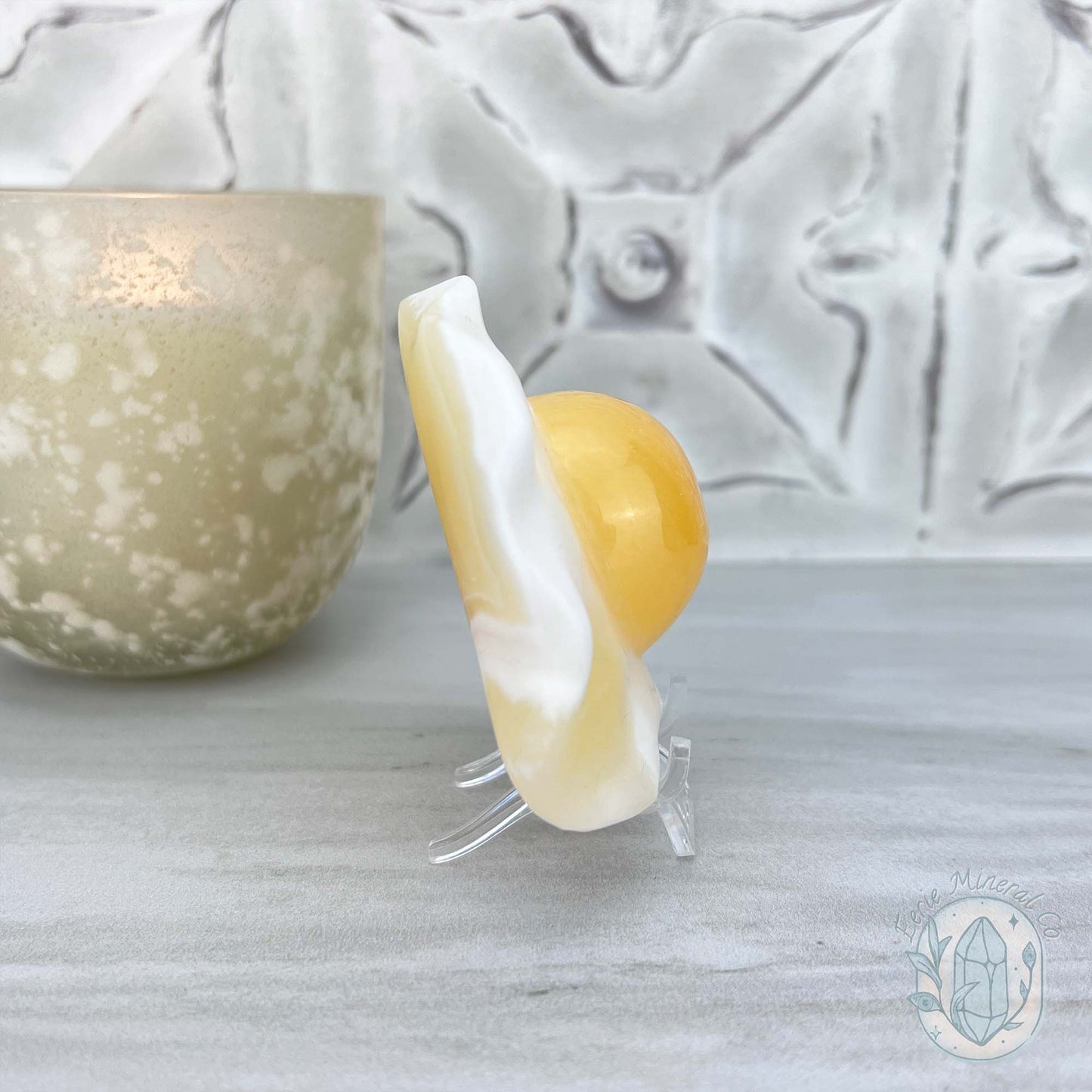 Yellow and White Jade Fried Egg Carving