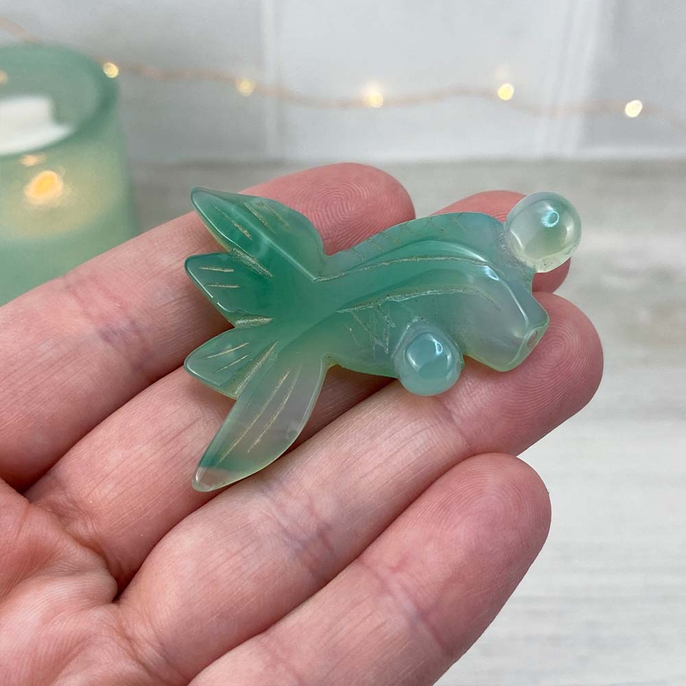 Polished Bubble Eye Agate Goldfish Carvings