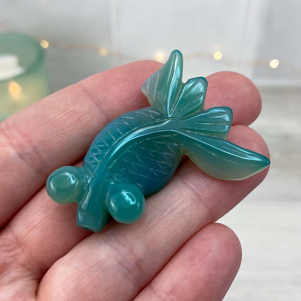 Polished Bubble Eye Agate Goldfish Carvings