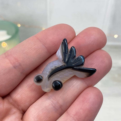 Polished Bubble Eye Agate Goldfish Carvings