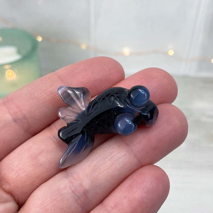 Polished Bubble Eye Agate Goldfish Carvings