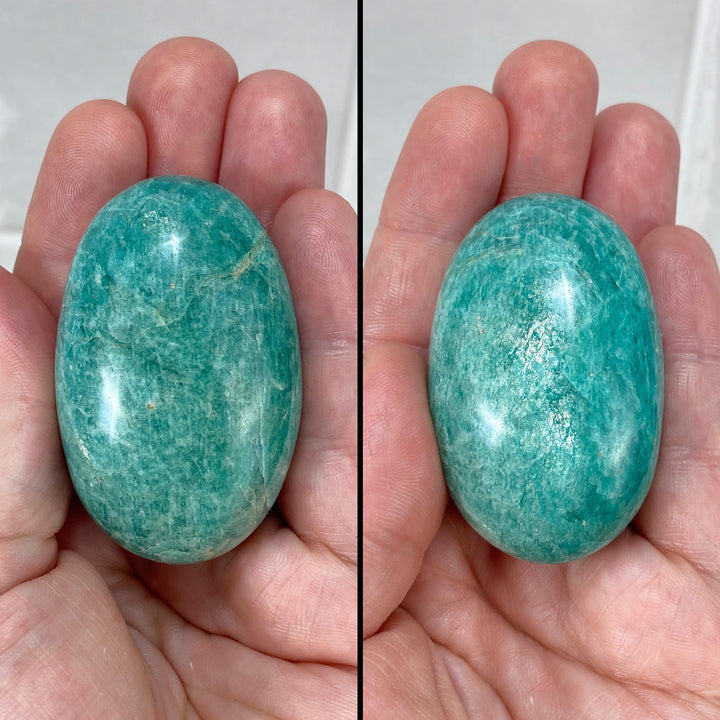 Small Amazonite Palmstones with Flash