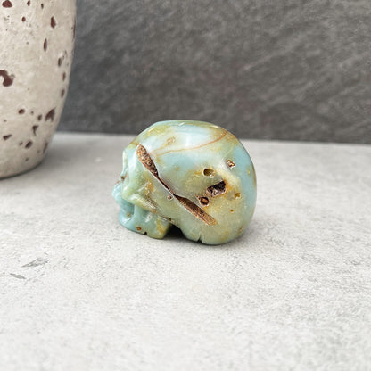2" Natural Amazonite Skull Carving