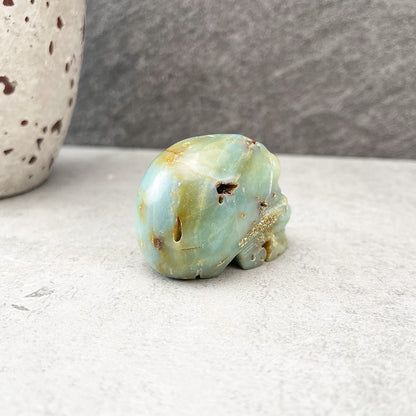2" Natural Amazonite Skull Carving
