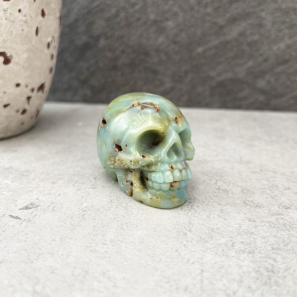 2" Natural Amazonite Skull Carving