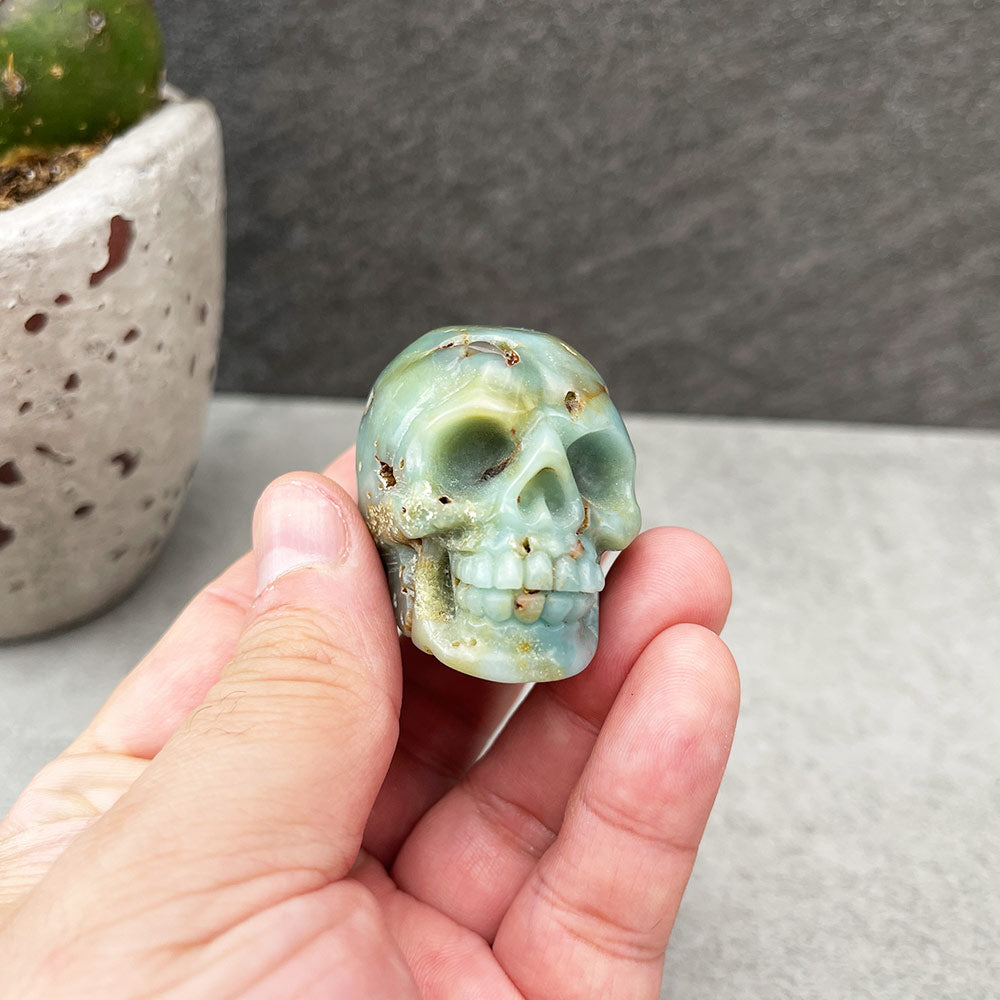 2" Natural Amazonite Skull Carving