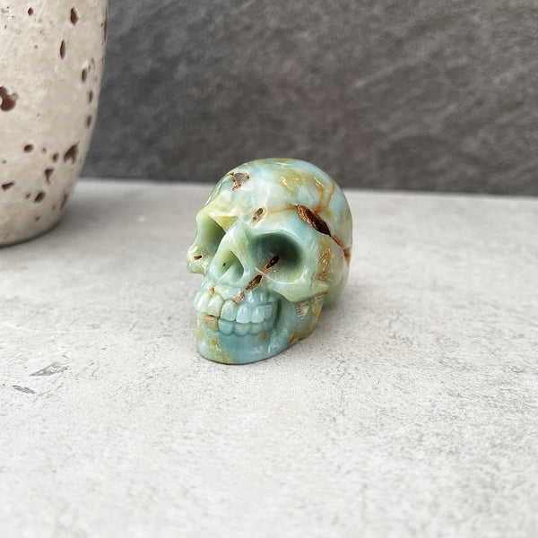 2" Natural Amazonite Skull Carving