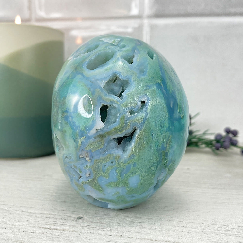 Polished Amazonite Skull Carving