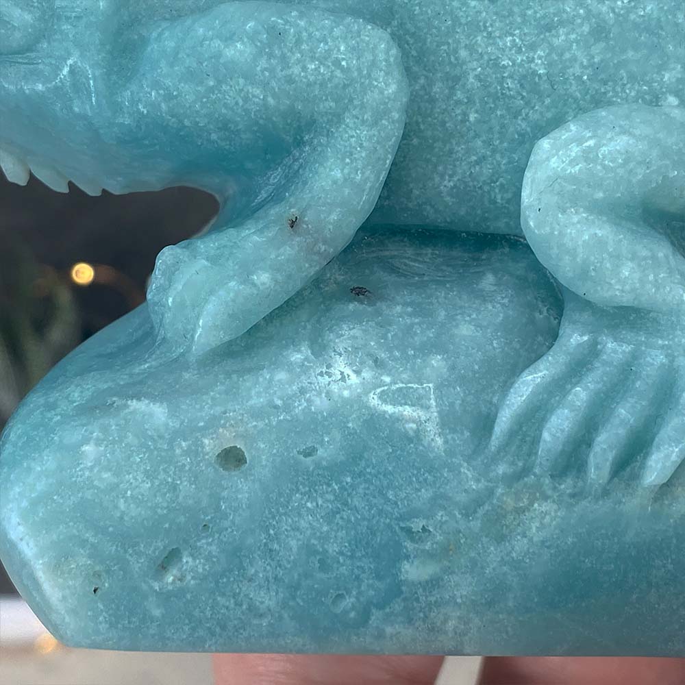 Polished Amazonite Chameleon Carving