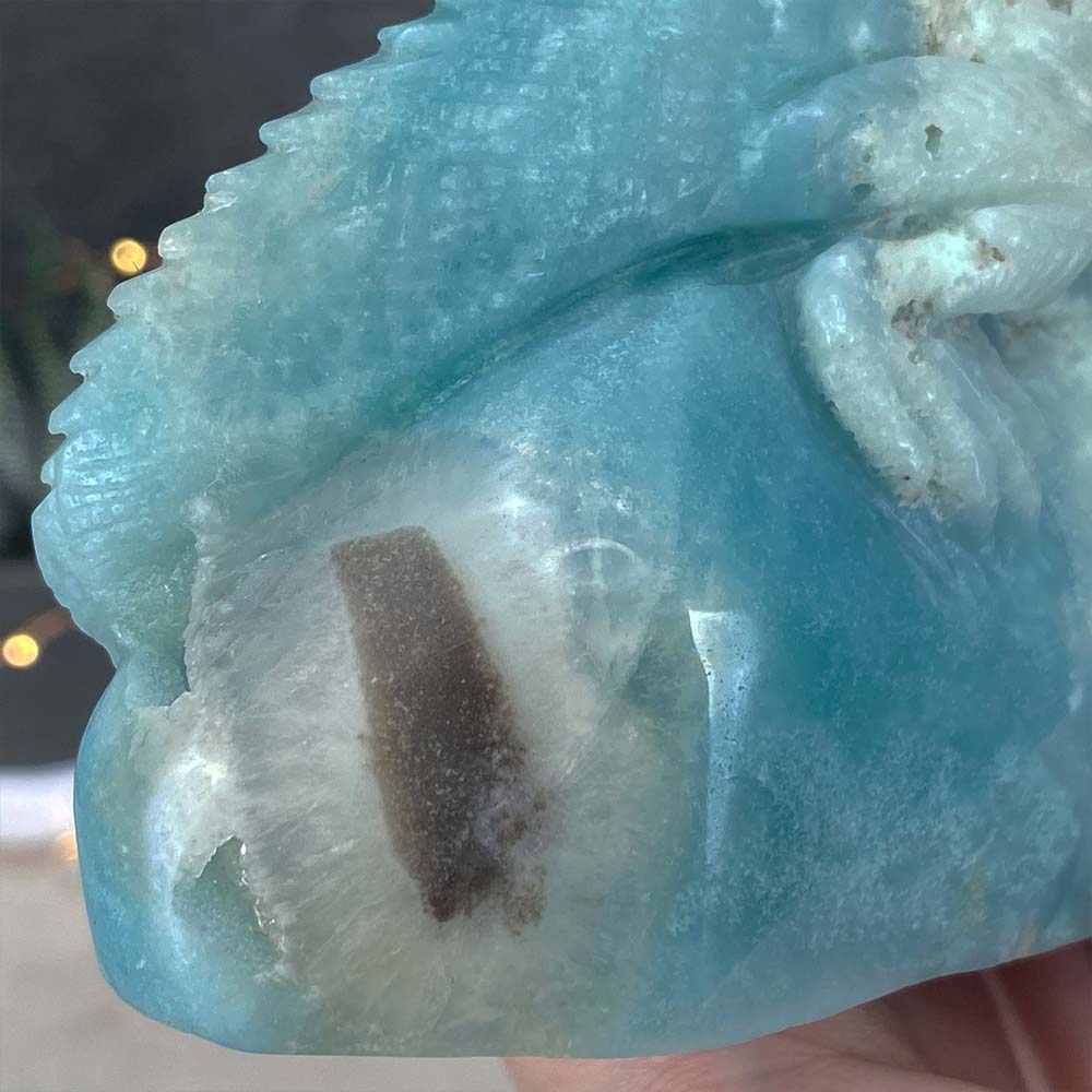 Polished Amazonite Chameleon Carving