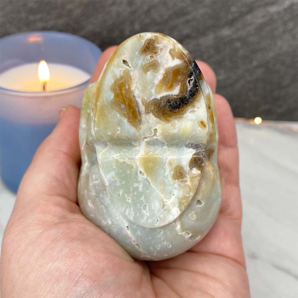 Polished Amazonite Skull Carving