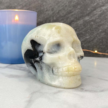 Polished Amazonite Skull Carving