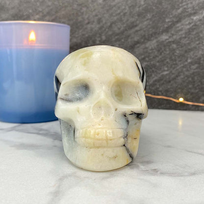 Polished Amazonite Skull Carving