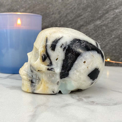 Polished Amazonite Skull Carving