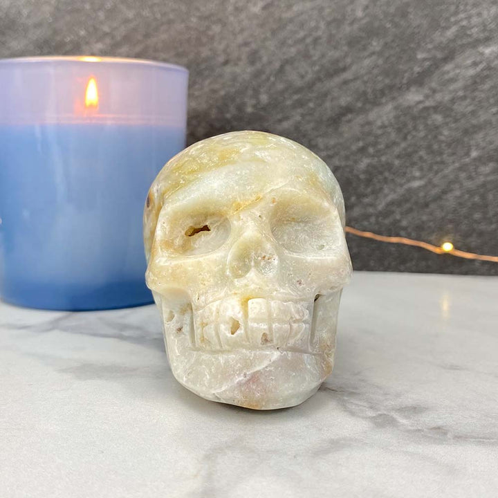 Polished Amazonite Skull Carving