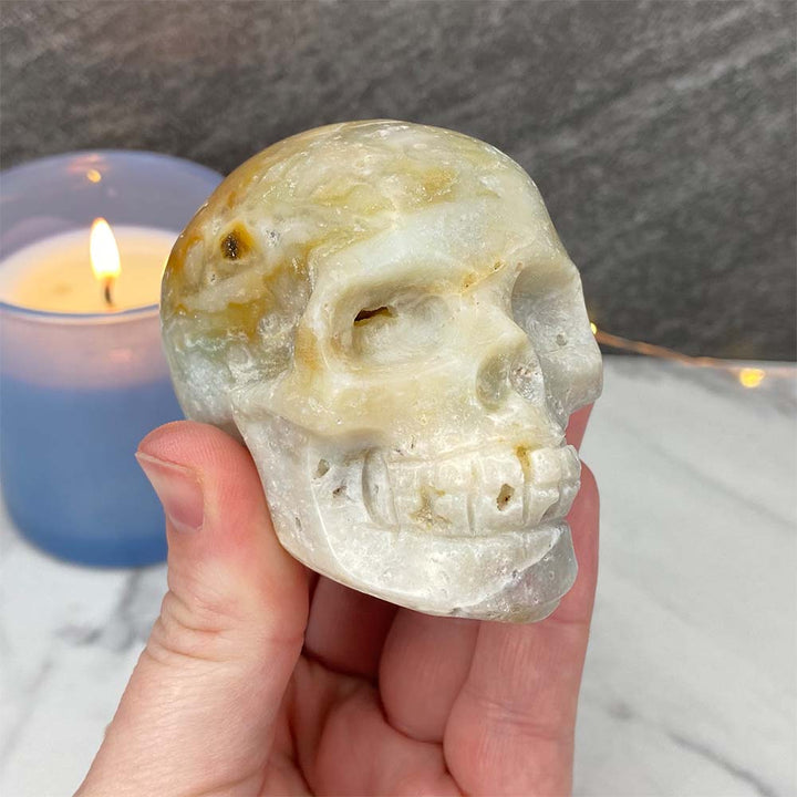 Polished Amazonite Skull Carving