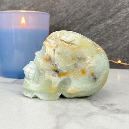 Polished Amazonite Skull Carving