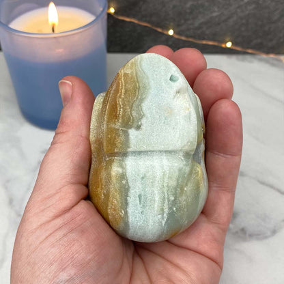 Polished Amazonite Skull Carving