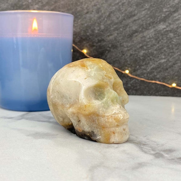 Polished Amazonite Skull Carving