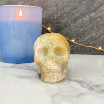 Polished Amazonite Skull Carving