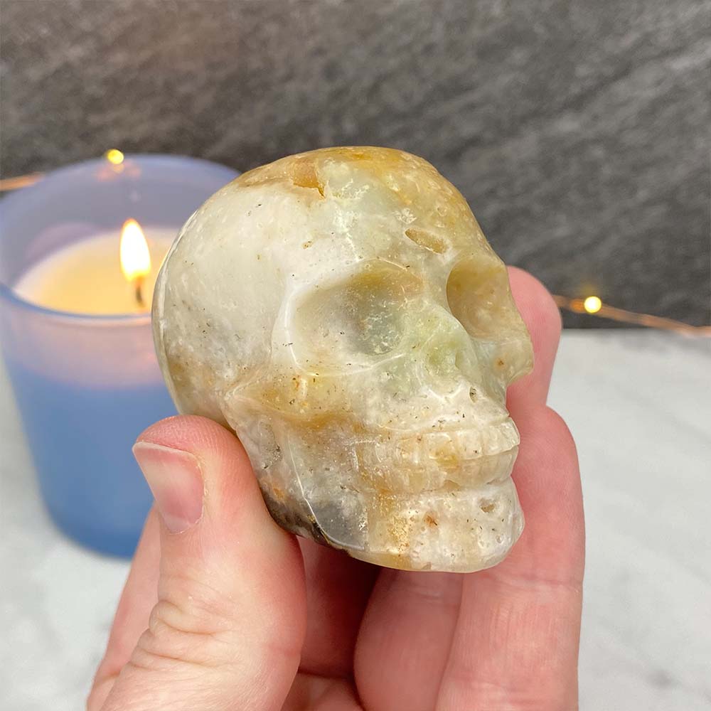 Polished Amazonite Skull Carving