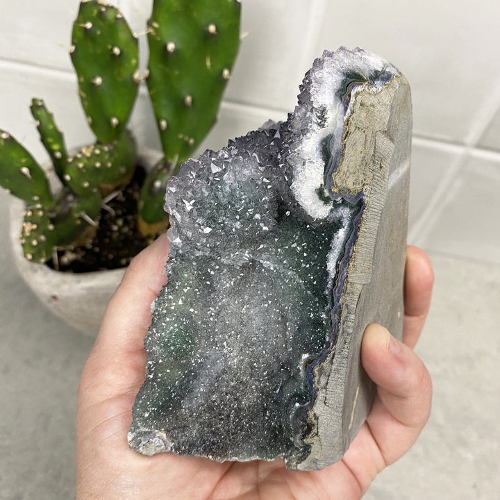 amethyst cut base geode