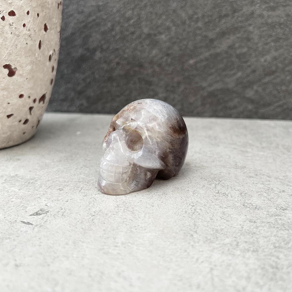 natural amethyst skull carving