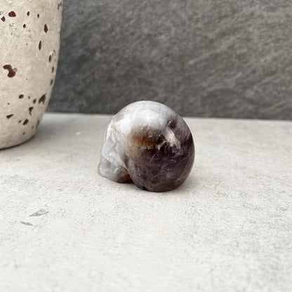 natural amethyst skull carving