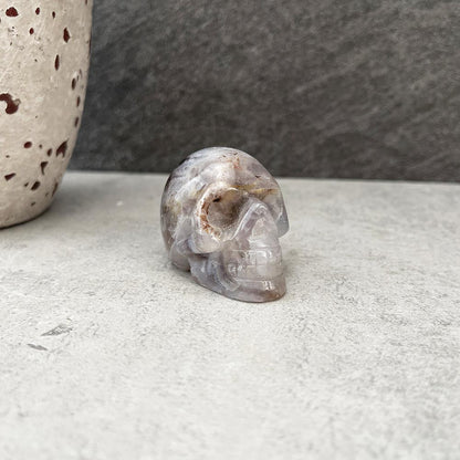 natural amethyst skull carving