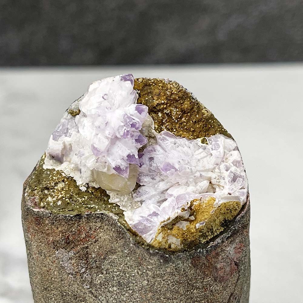 Small Amethyst and Calcite Cut Base