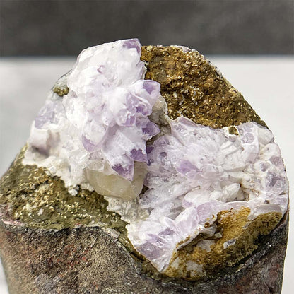 Small Amethyst and Calcite Cut Base