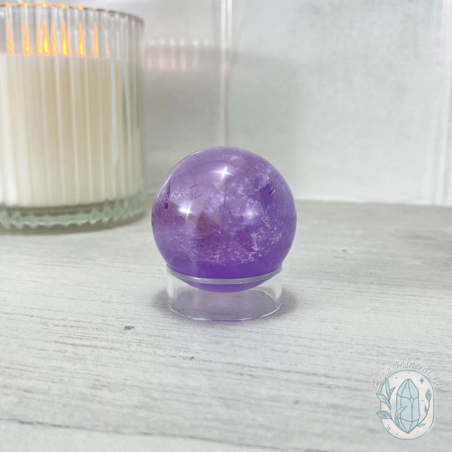 Polished Natural Purple Amethyst Crystal Sphere