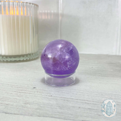 Polished Natural Purple Amethyst Crystal Sphere