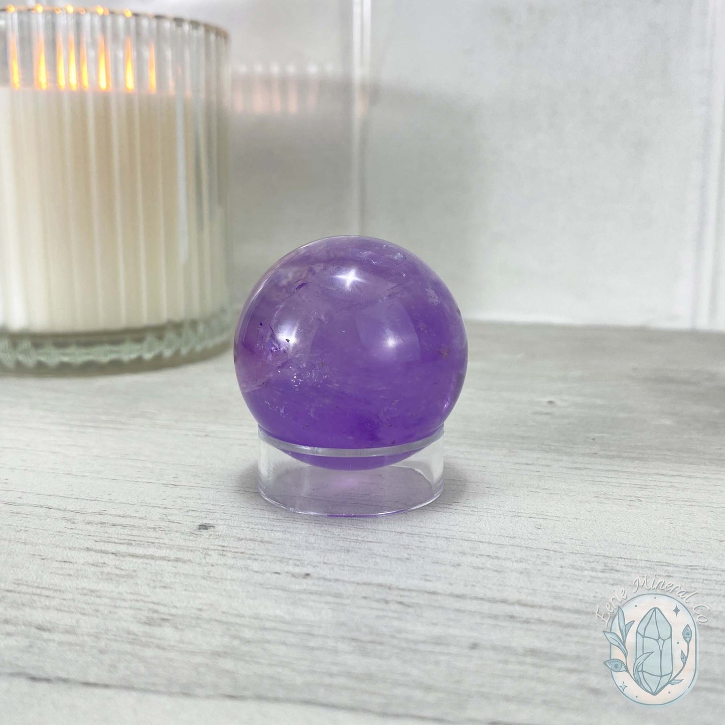 Polished Natural Purple Amethyst Crystal Sphere