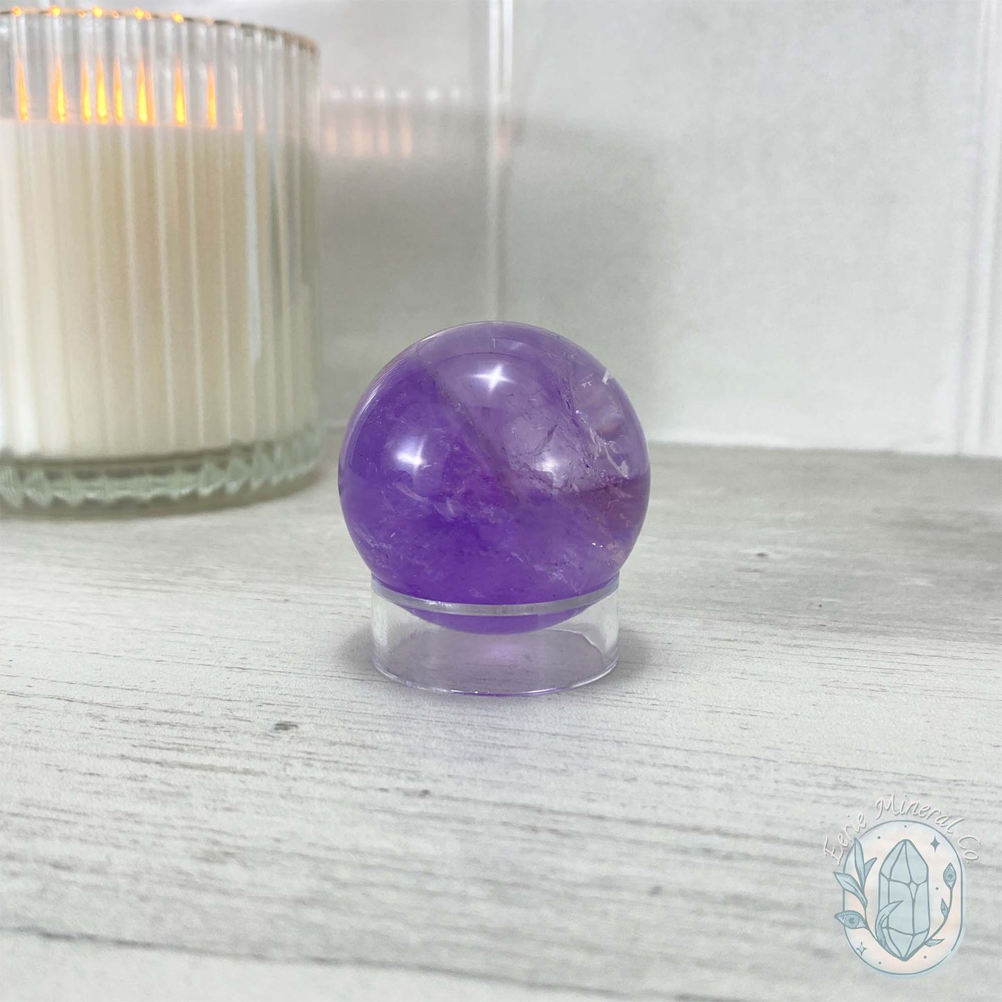Polished Natural Purple Amethyst Crystal Sphere