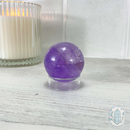 Polished Natural Purple Amethyst Crystal Sphere