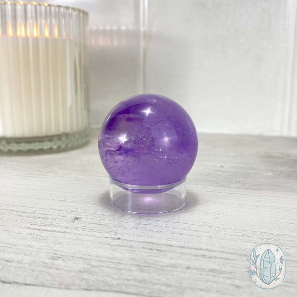 Polished Natural Purple Amethyst Crystal Sphere