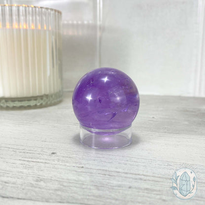 Polished Natural Purple Amethyst Crystal Sphere