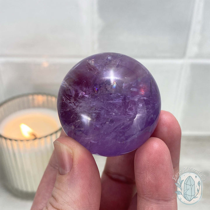 Natural Purple Amethyst Crystal Sphere